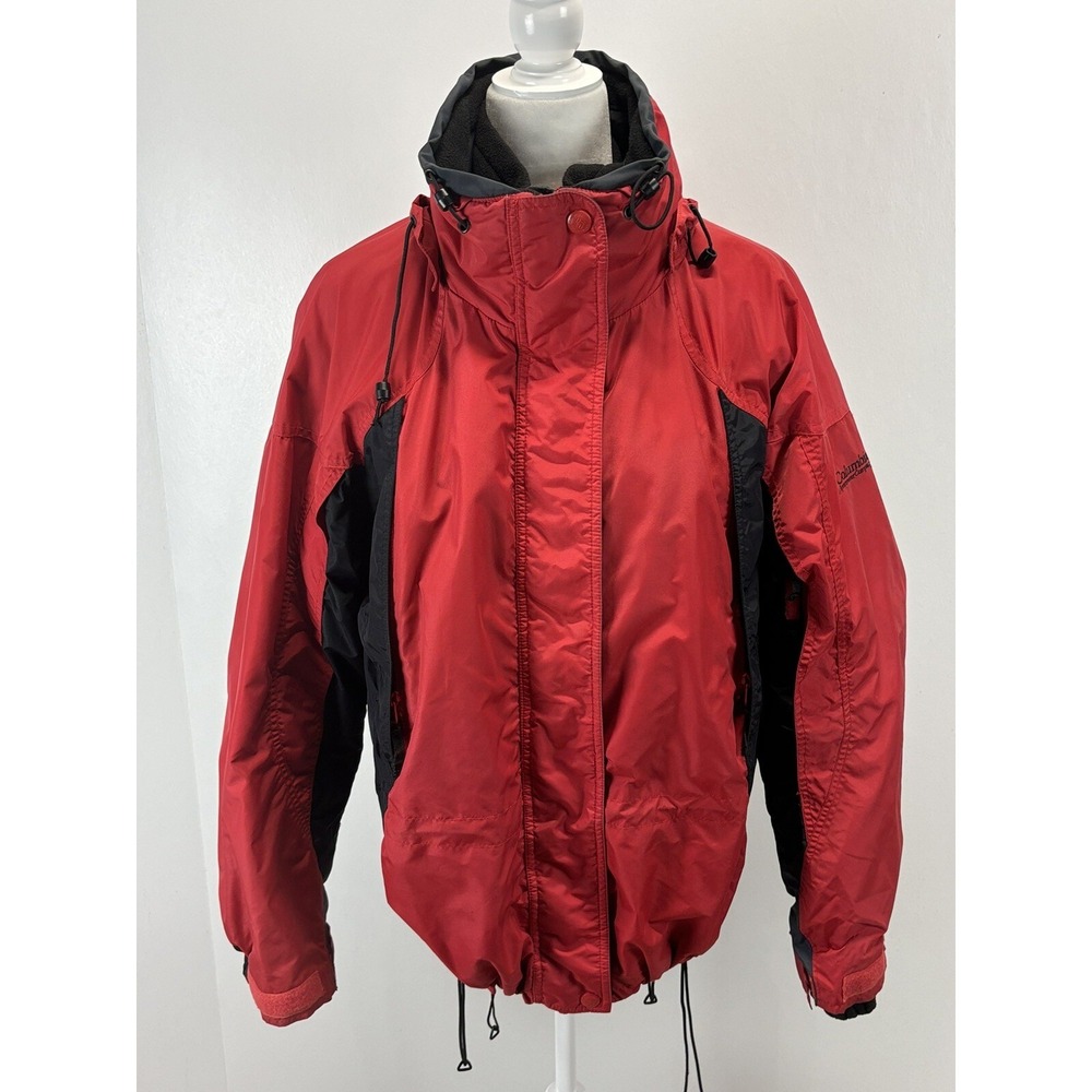 Vtg Women's Columbia Interchange Coat Jacket Sz XL Red Black Sunset Peak 3-in-1